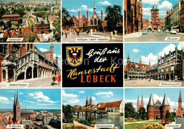 Luebeck Fliegeraufnahme Holstentor Heilig-Geist