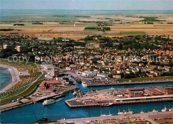 Buesum Nordseebad Fliegeraufnahme Hafen Strand