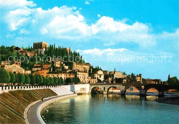 Verona Veneto Castel San Pietro e Ponte Pietra Schlos