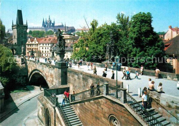 Prag Prahy Prague Karlsbrücke Kleinseitner Brückenturm Pr
