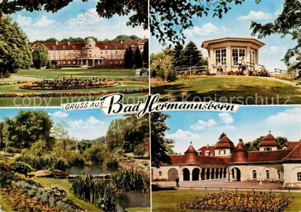 Bad Hermannsborn Kurhäuser Pavillon Park Teich