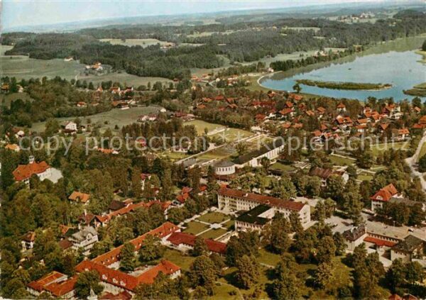 Bad Toelz Badeteil mit Stausee Fliegeraufnahme