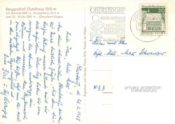 Oberstdorf Berggasthof Oytalhaus mit Schneck Himme – Bild 2