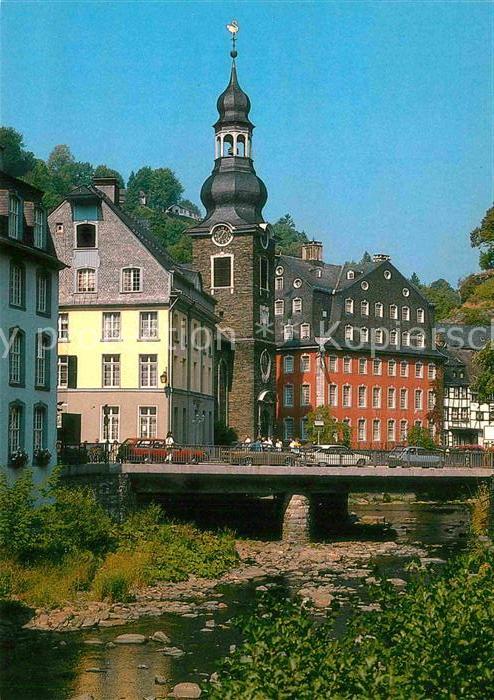 Monschau Blick zum Roten Haus Rur Brücke