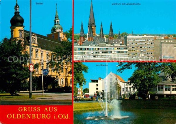 Oldenburg Niedersachsen Schloss Zentrum mit Lambertikirche Stau