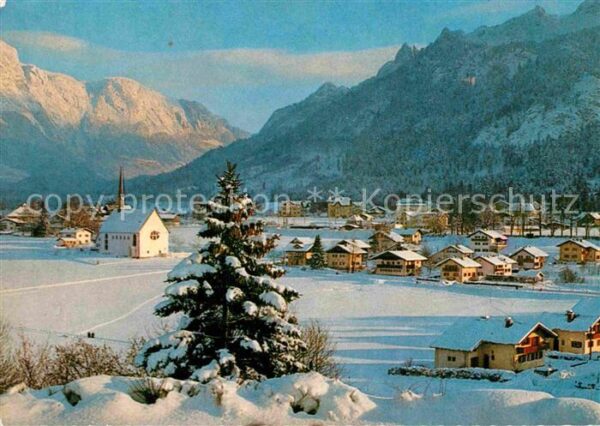 Bayerisch Gmain Winterpanorama mit Untersberg und Latte