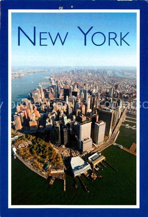 New York City Aerial view of the island of Manhattan
