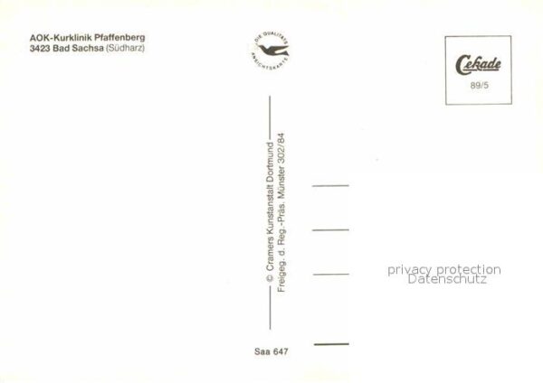 Bad Sachsa Harz AOK Kurklinik Pfaffenberg Fliegeraufnah – Bild 2