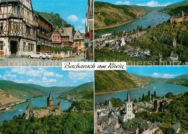 Bacharach Rhein Altstadt Fachwerkhäuser Rhein Panorama