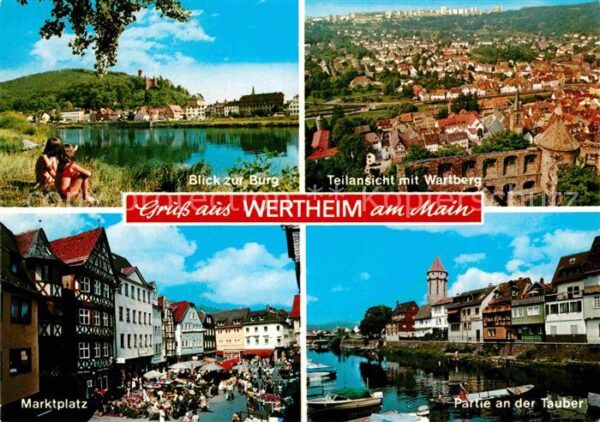 Wertheim Main Blick zur Burg Wartberg Partie an der T