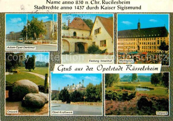 Ruesselsheim Main Adam Opel Denkmal Ostpark Kraftwerk Fes