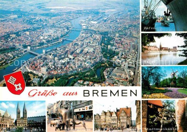 Bremen Fliegeraufnahme Hansestadt Marktplatz K