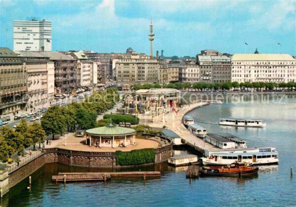 Hamburg Jungfernstieg und Binnenalster Bootsanl