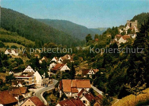 Berneck Altensteig Ortsansicht mit Gasthof Pension Waldhor