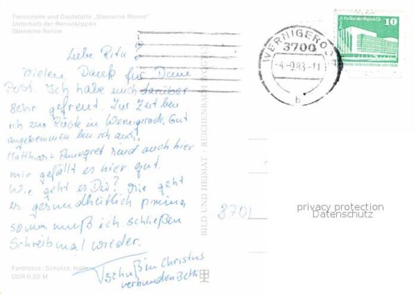 Wernigerode Harz Ferienheim Gaststätte Steinerne Renne R – Bild 2
