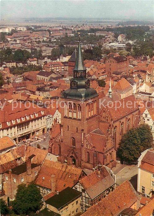 Guestrow Mecklenburg Vorpommern Stadt und Pfarrkirche St Marien Luftbil