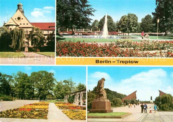Treptow Berlin Rathaus Rosengarten Fontäne Treptower P