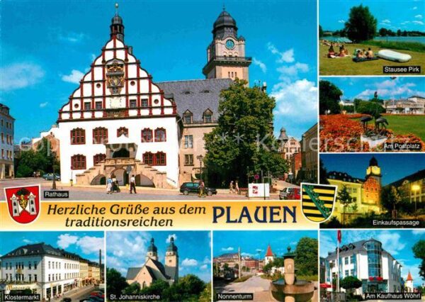 Plauen Vogtland Rathaus Stausee Postplatz Skulptur Eink