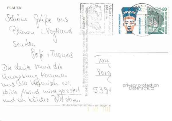 Plauen Vogtland Rathaus Stausee Postplatz Skulptur Eink – Bild 2