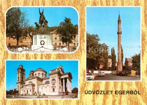 Eger Ungarn Denkmal Minarett Kathedrale