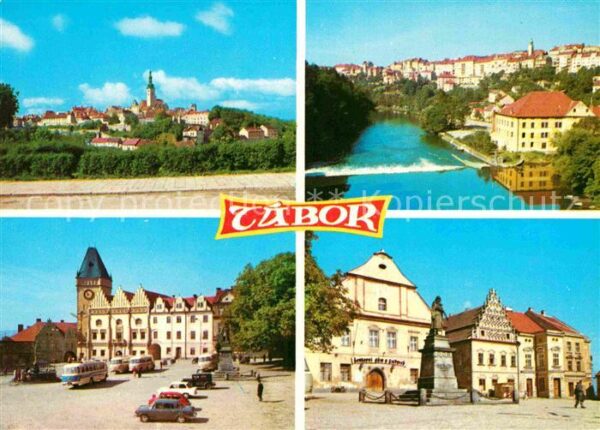 Tabor Czechia Celkove pohledy Zizkovo namesti Pomnik