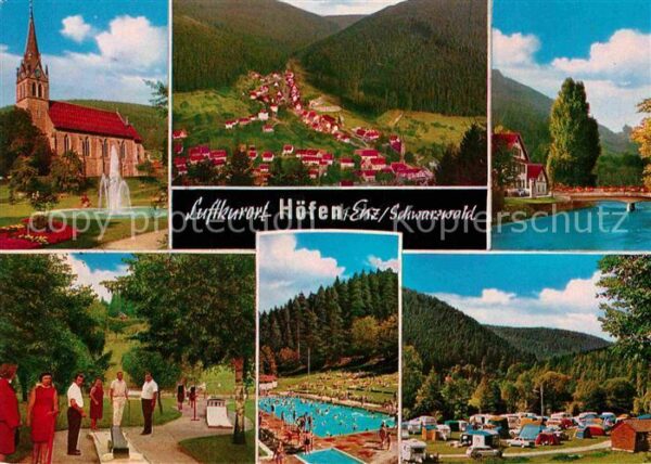 Hoefen Enz Kirche Minigolf Freibad Campingplatz Pa