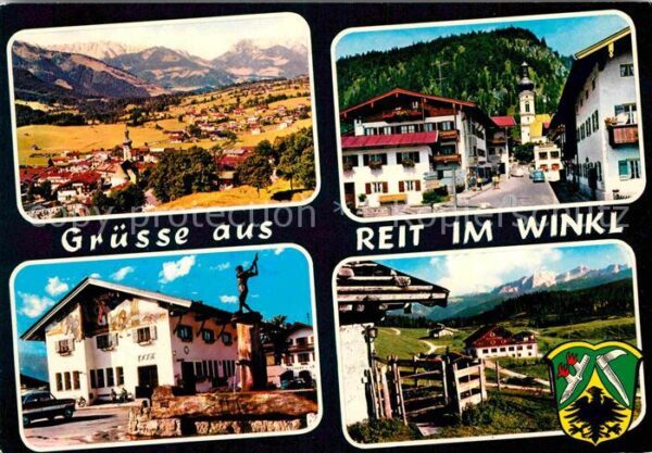 Reit Winkl Gesamtansicht mit Alpenpanorama Ortsmot