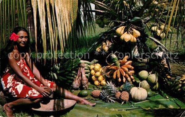 Tahiti Polynesien Früchte Mädchen