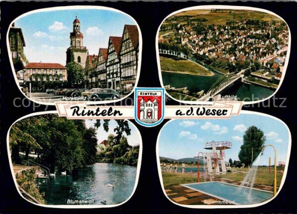 Rinteln Marktplatz Blumenwall Schwimmbad Luftbi