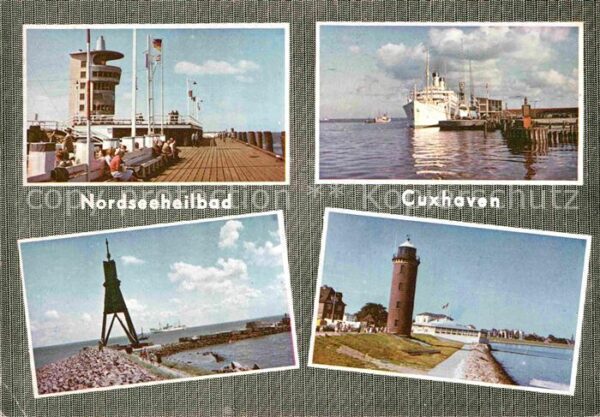 Cuxhaven Nordseebad Seebrücke Hafen Leuchtturm