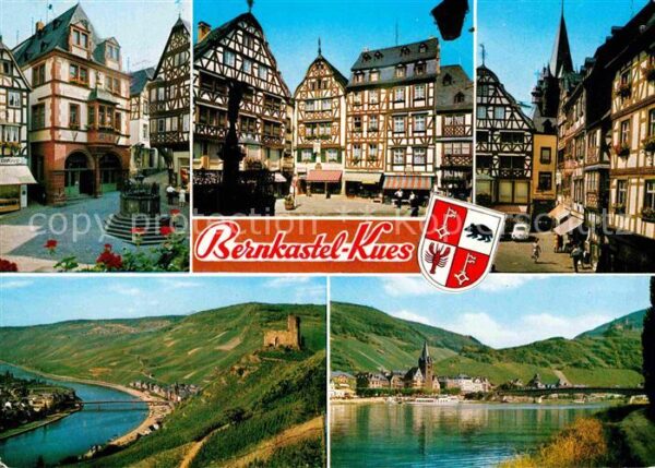 Bernkastel-Kues Marktplatz Brunnen Burg Panorama
