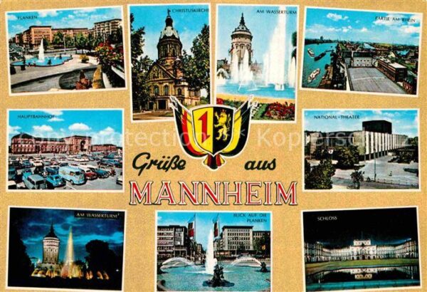 Mannheim Wasserturm Christuskirche Hauptbahnhof
