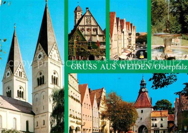 Weiden Oberpfalz Kirche Brunnen Torturm