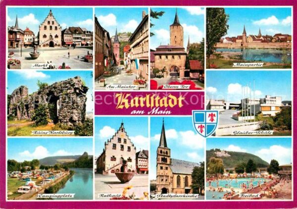 Karlstadt Main Rathaus Schwimmbad Marktplatz Maintor C