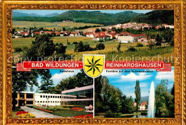Wildungen Bad Fontäne Badehaus Panorama