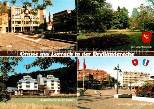 Loerrach Bahnhofvorplatz Hauptpost Rosenfelspark