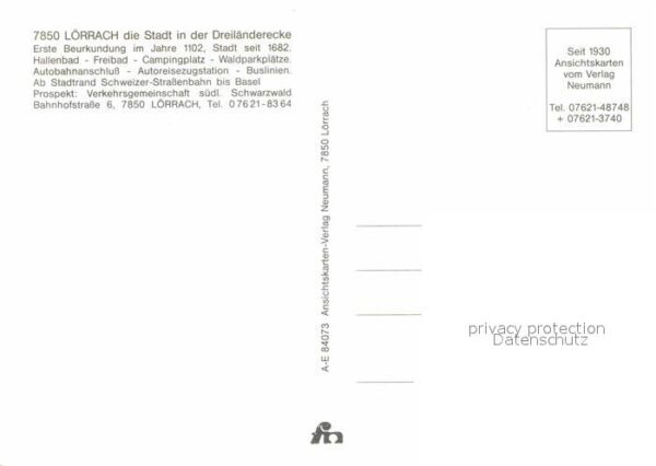 Loerrach Bahnhofvorplatz Hauptpost Rosenfelspark – Bild 2