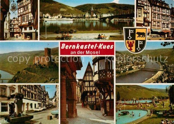Bernkastel-Kues Panorama Fachwerk Schwimmbad