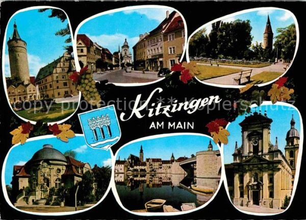 Kitzingen Main Kirchen Rathaus Turm Mainbrücke