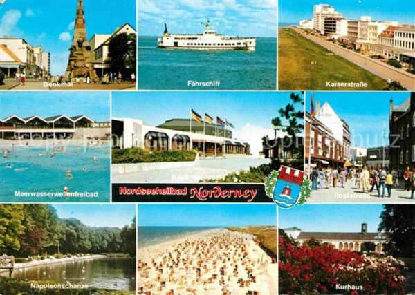 Norderney Nordseebad Denkmal Fährschiff Kaiserstraße Napoleo