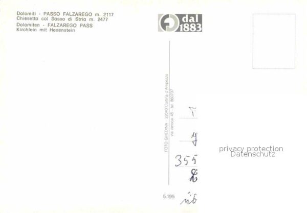 Passo Falzarego Kirchlein Hexenstein – Bild 2