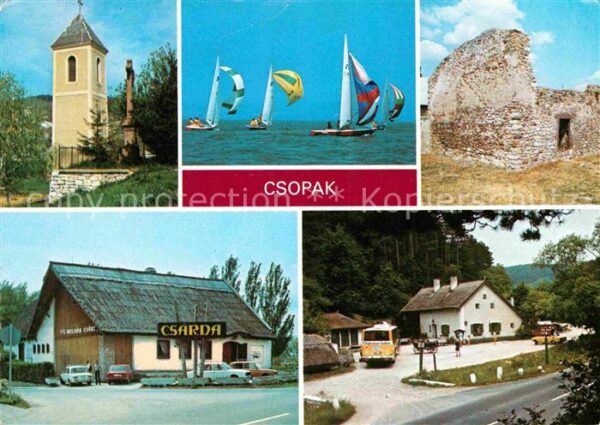 Csopak Segelboot Turm Ruine Csarda