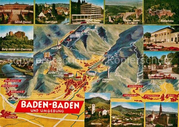 Baden-Baden Panoramakarte Schloss Rastatt