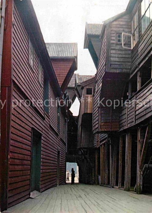 Bergen Norwegen Alte Holzhäuser Fischmarkt