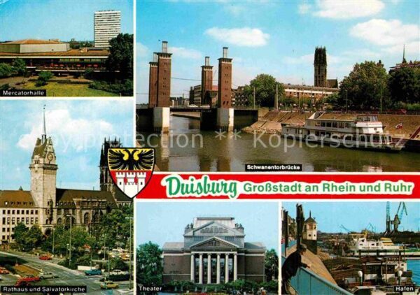 Duisburg Ruhr Schwnentorbrücke Mercatorhalle Rathaus