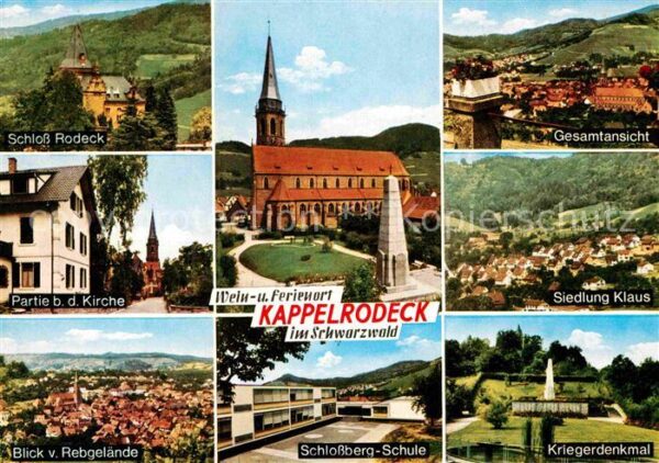 Kappelrodeck Schloß-Rodeck Kirchenpartie Kriegerdenk