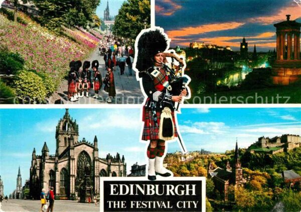 Edinburgh Scotland Dudelsackspieler Festival-City