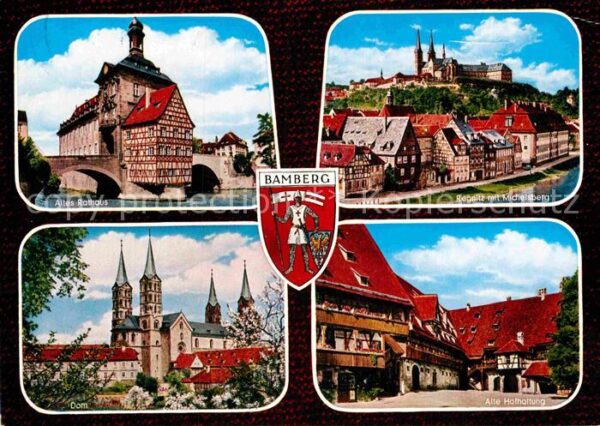 Bamberg Rathaus Brücke Fachwerk Pegnitz mit Mic