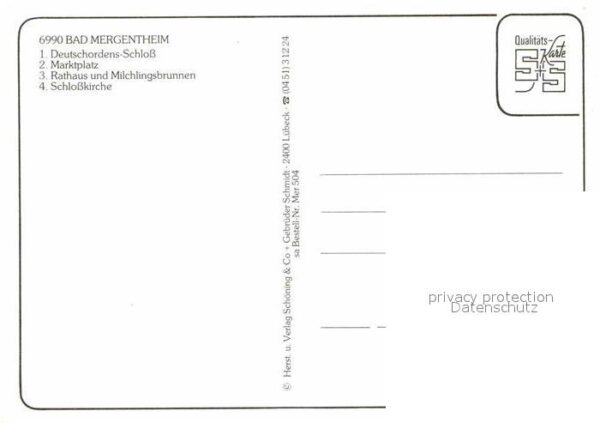 Bad Mergentheim Deuschordens-Schloß Marktplatz Milchlin – Bild 2