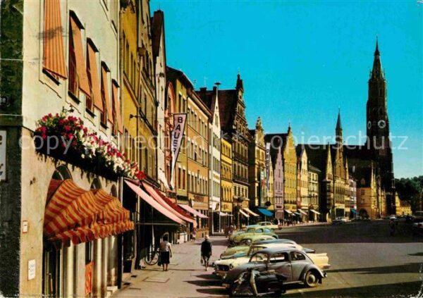 Landshut Isar Hauptstrasse mit St. Martinskirche